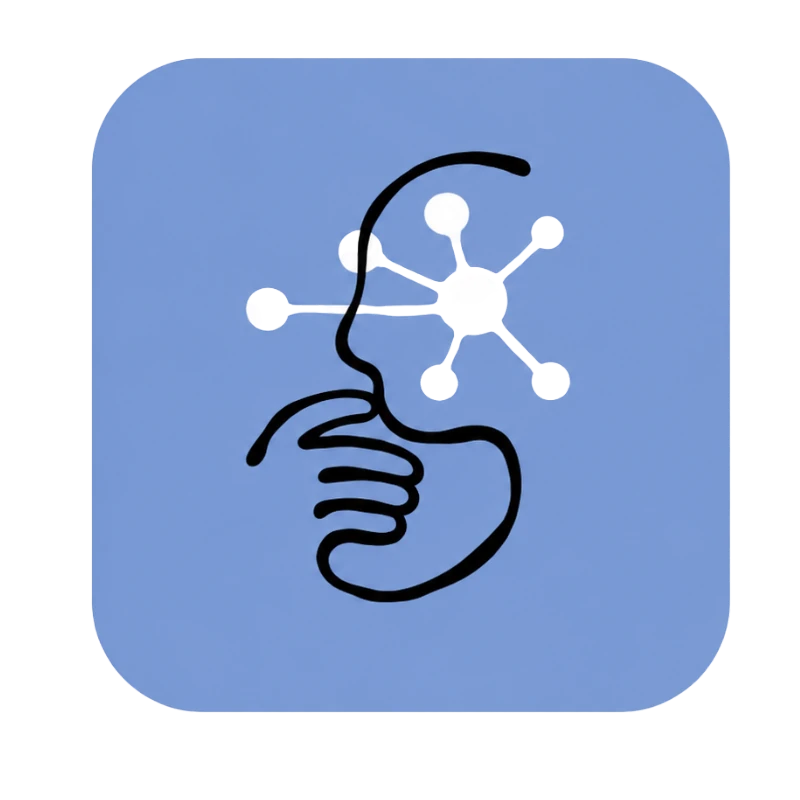 AI social media agent illustration: a hand holding a head with a network of connected nodes, representing Command Marketing and the agentic era