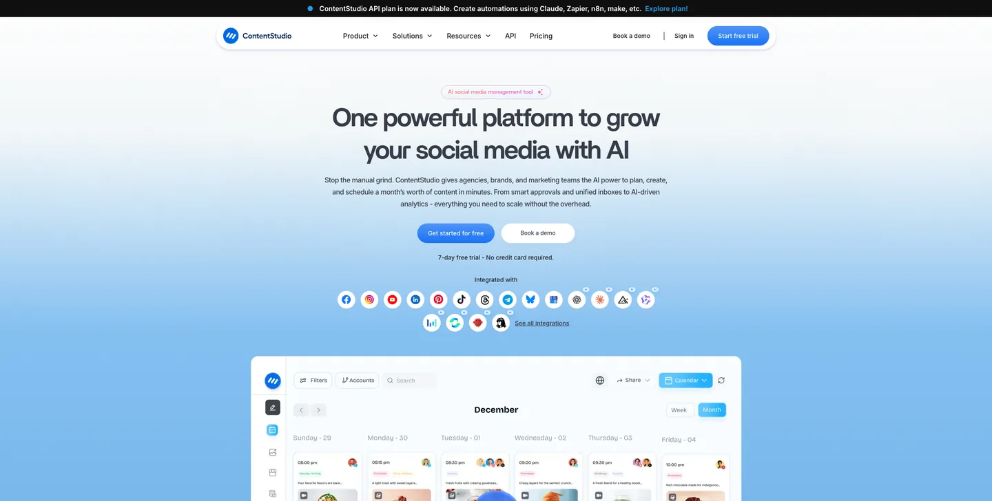 ContentStudio content discovery engine feeding a publishing and approval workflow