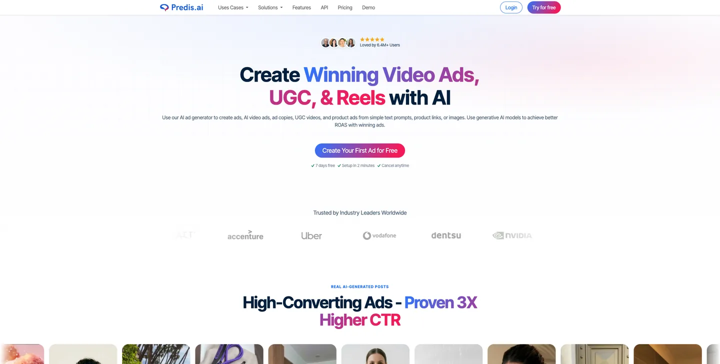 Predis.ai prompt-to-creative engine generating carousels, videos, and ads from one prompt