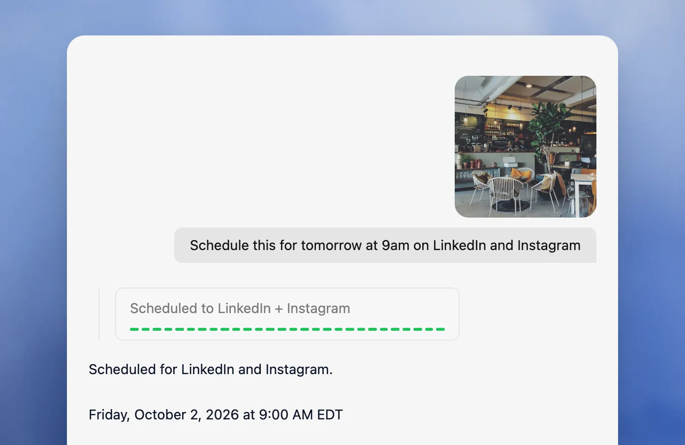 Velocity agent managing content calendar for managing multiple social accounts
